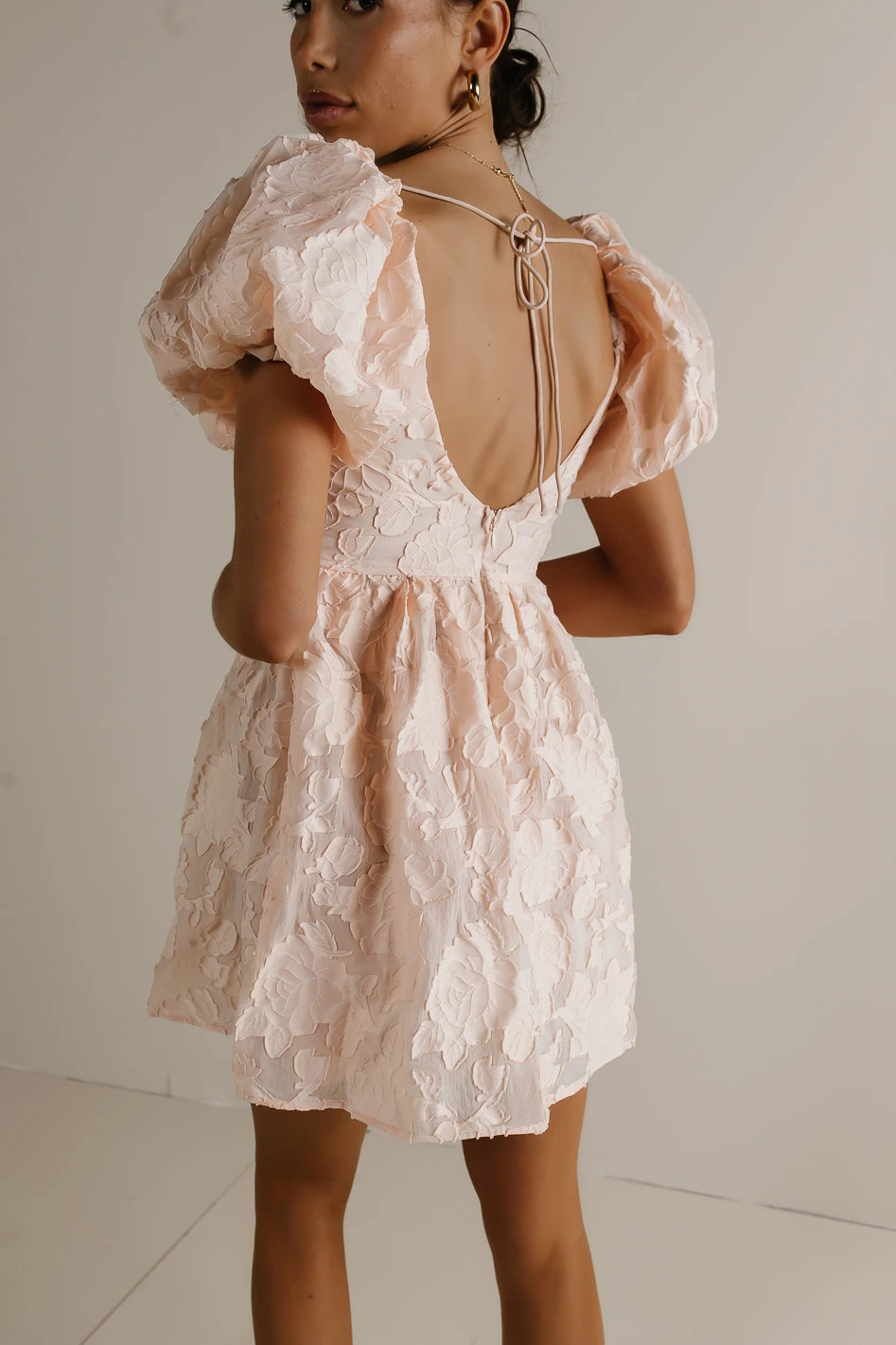 McKell Floral Babydoll Dress - Women's Summer Lace Mini Dress with Short Sleeves | Perfect for Beach Vacation, Date Night & Party Wear