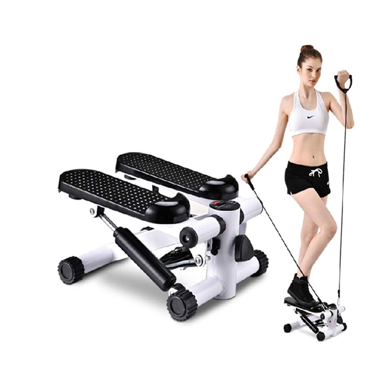 TOAVI Mini Stepper Machine with LCD Monitor & Resistance Bands - Portable Stair Climber for Home Workout, Cardio Exercise Equipment for Women & Men - Perfect for Small Spaces, Office & Apartment Fitness