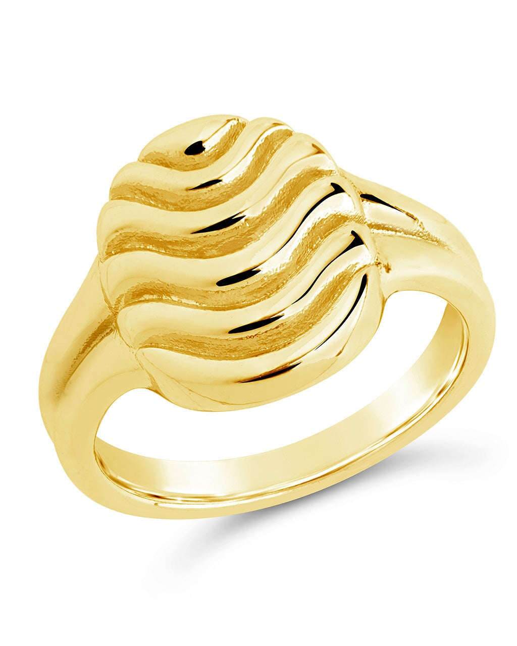 Livia Textured Signet Ring for Women - Vintage Gold Plated Statement Jewelry - Perfect for Everyday Wear, Date Nights & Gift Giving