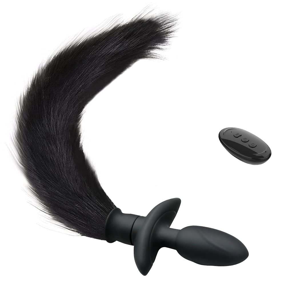 Remote Control Vibrating Anal Plug with Foxtail - Rechargeable Waterproof Butt Plug for Men & Women - Perfect for Couples Play, BDSM, and Sensual Exploration