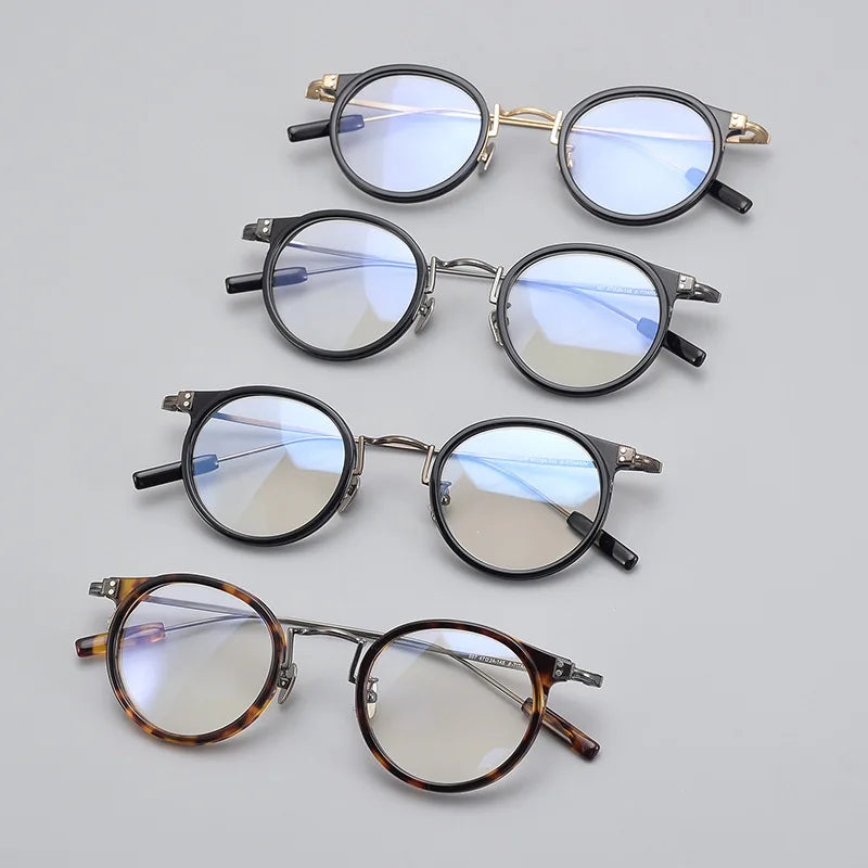Premium Unisex Black Titanium Acetate Eyeglasses Frame 4957 - Lightweight Oval & Round Full Rim Glasses for Men & Women | Perfect for Office, Reading & Everyday Wear