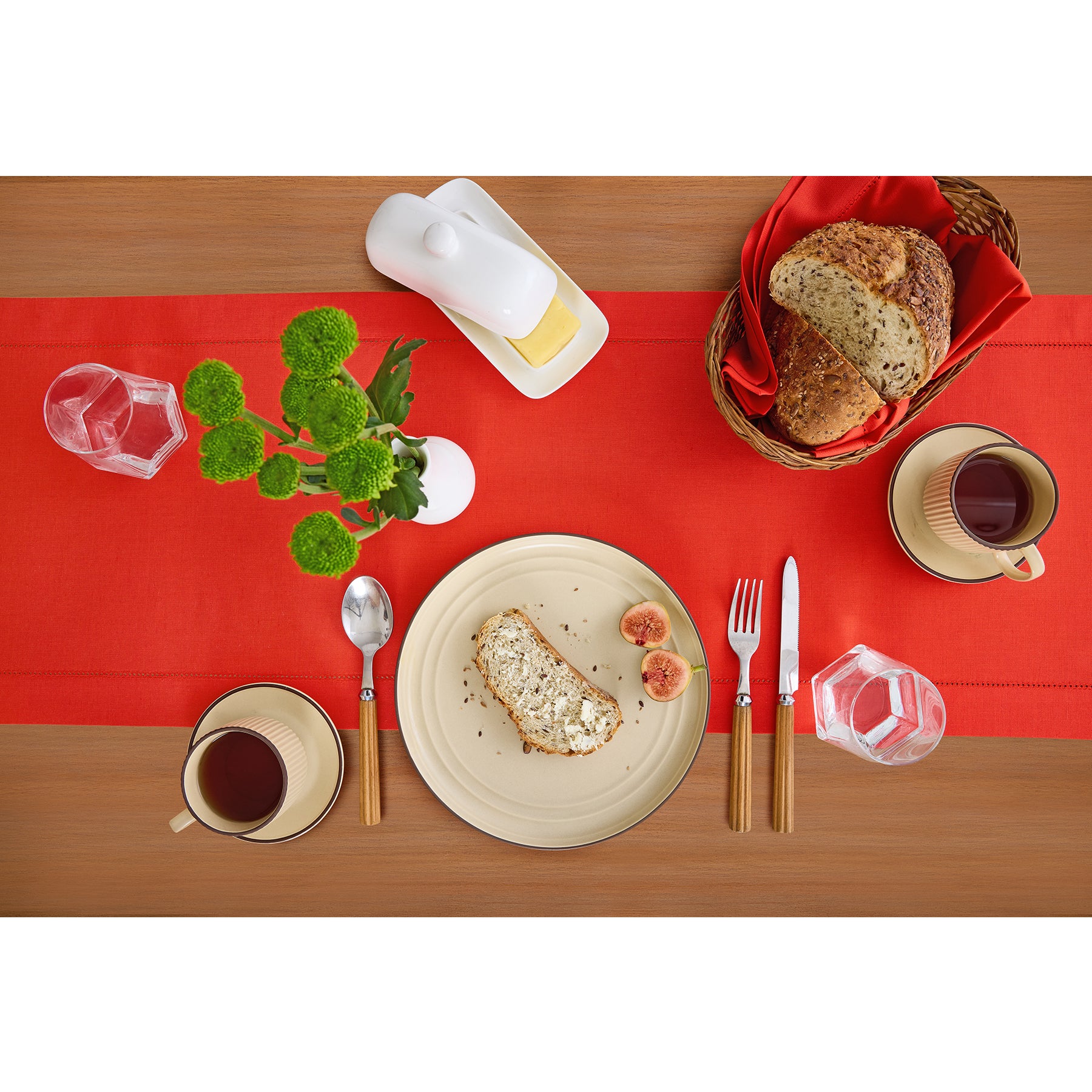 Premium Cotton Linen Hemstitch Table Runner - Elegant Dining Table Decor for Weddings, Parties & Home Decor