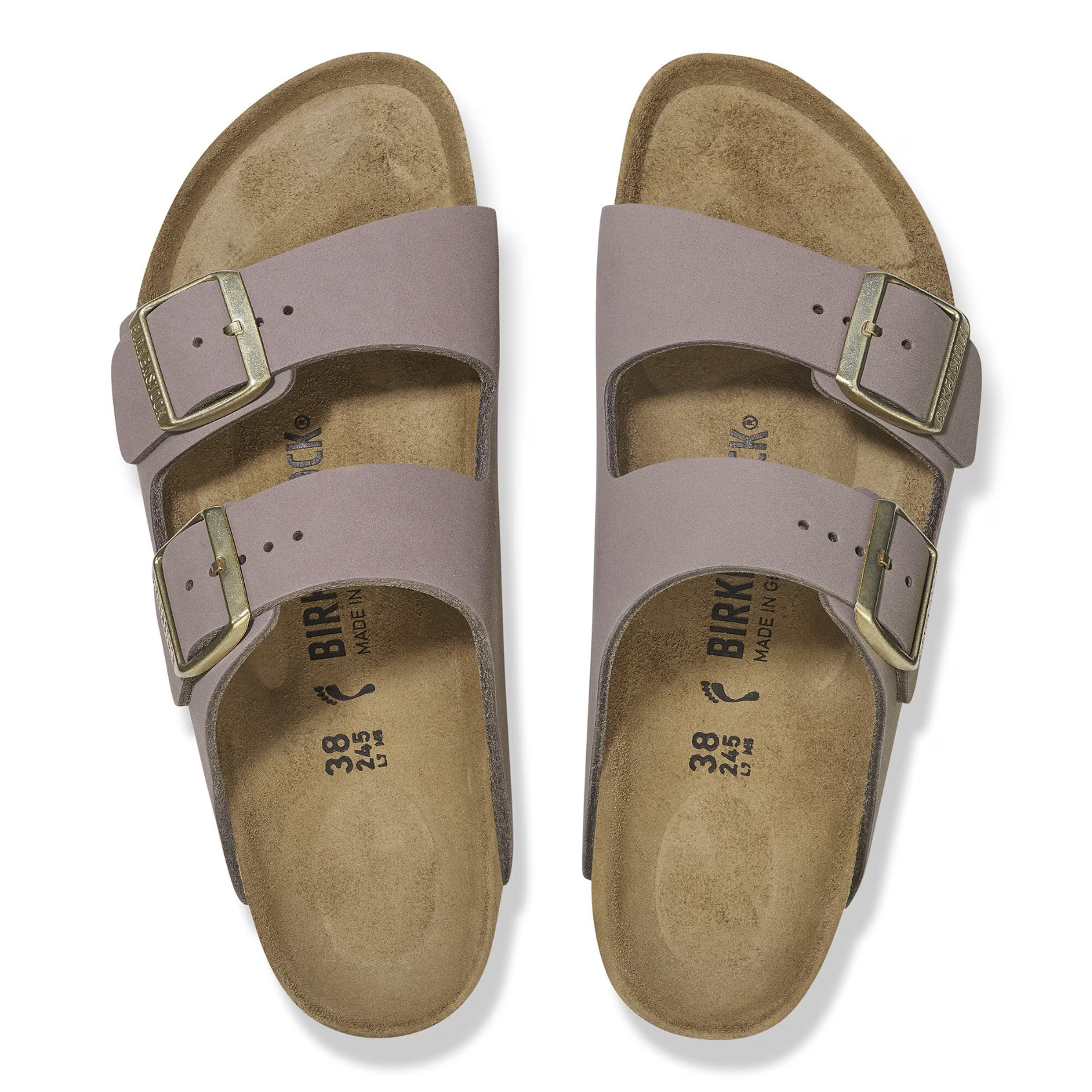Birkenstock Women's Arizona Soft Footbed Sandals - Genuine Nubuck Leather - Comfortable & Supportive for Walking, Travel & Everyday Wear