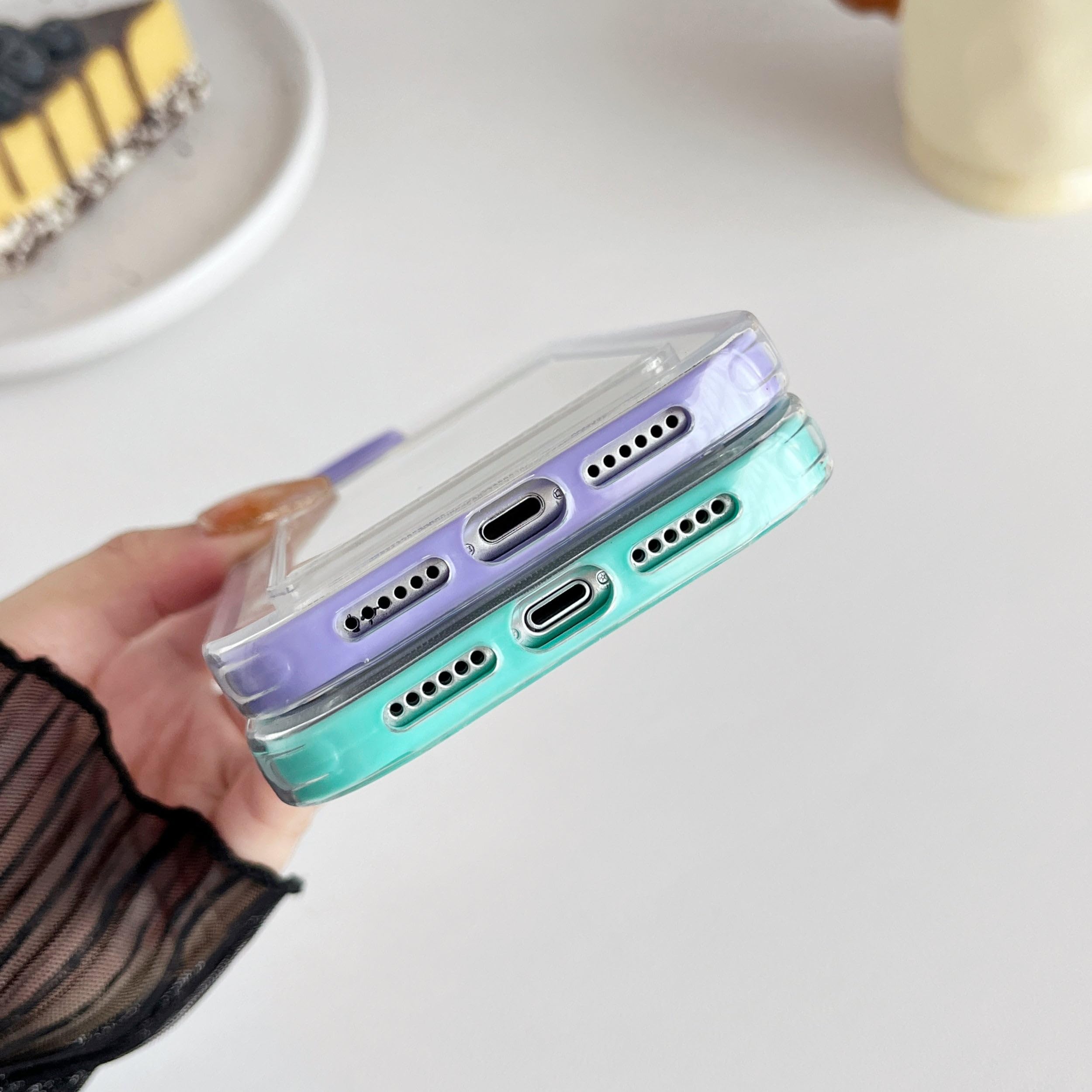 Candy Color Shockproof Clear iPhone 11 Case with Card Holder - Soft Protective Phone Cover for iPhone 11 (Red) | Perfect for Everyday Use, Travel & Hands-Free Convenience