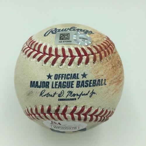 Aledmys Diaz MLB Debut Signed Game Used Baseball with JSA & MLB Authentication - Collectible MLB Autographed Baseball for Memorabilia Display & Sports Fan Gifts
