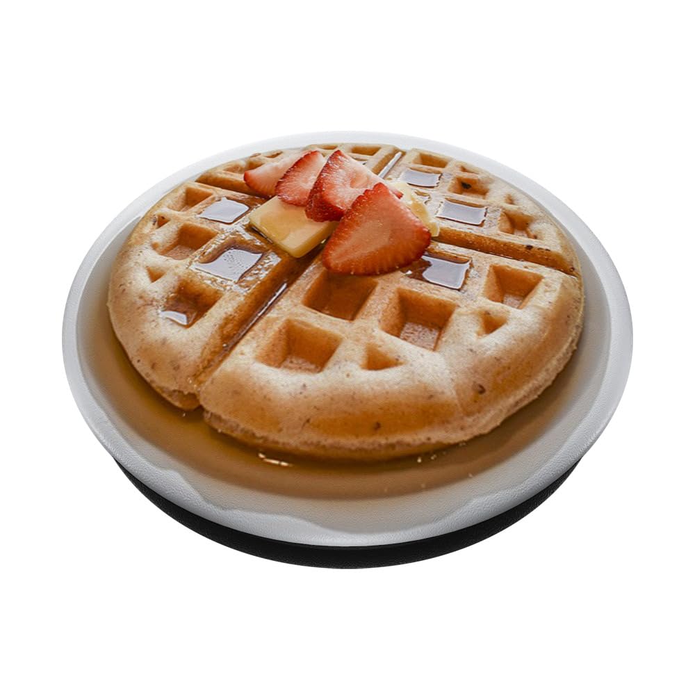 Waffle with Butter and Strawberries PopSockets Standard PopGrip - Perfect for Waffle Lovers, Breakfast Enthusiasts & Phone Accessory Fans | Great for Home, Office & Travel