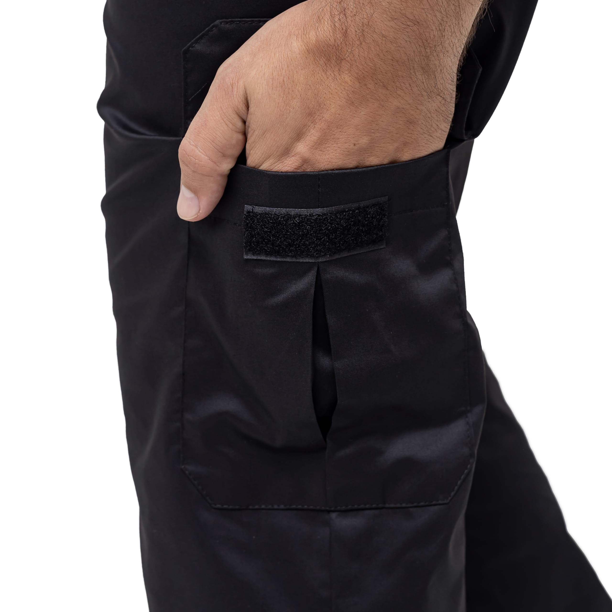 Big and Tall Men's Chef Pants - Black Cargo Kitchen Work Pants with Storage Bag | Professional Cooking, Restaurant & Culinary Workwear