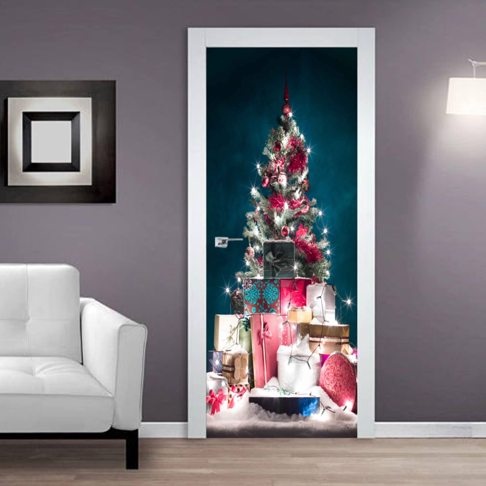 LILYXIN 3D Self-Adhesive Wall Decals - Waterproof Removable PVC Wall Stickers for Doors, Bedroom & Office Decor (30.3x78.7 Inches) - Creative Christmas Tree Gift & Holiday Home Decoration Ideas