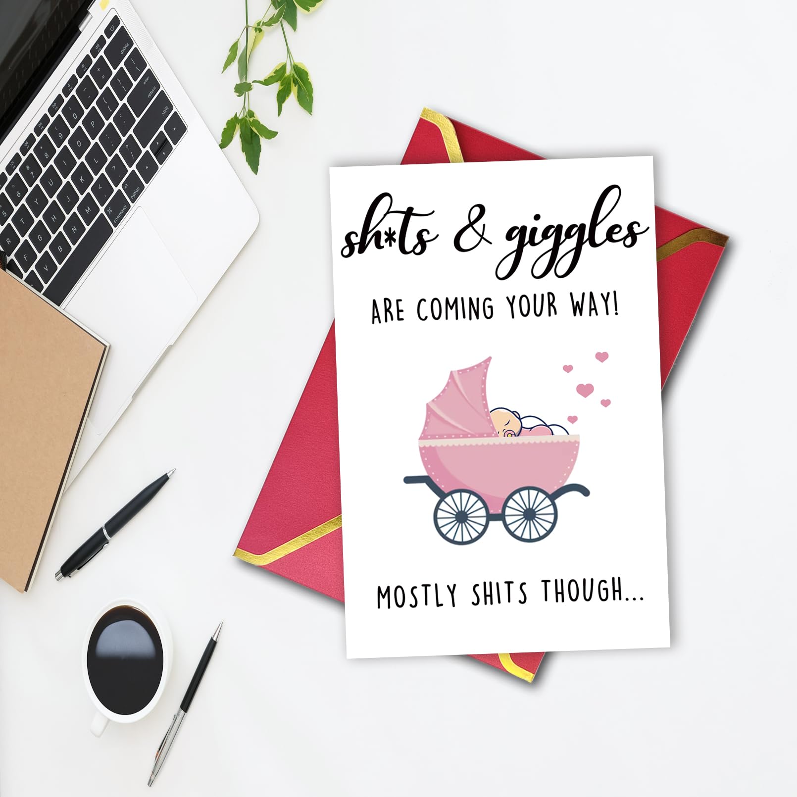 Ziwenhu Adorable Baby Shower Card for New Parents - Cute Congratulations Card for Baby Girl or Boy - Perfect Newborn Gift for Friends & Family - Ideal for Birth Announcements & Welcoming Parties