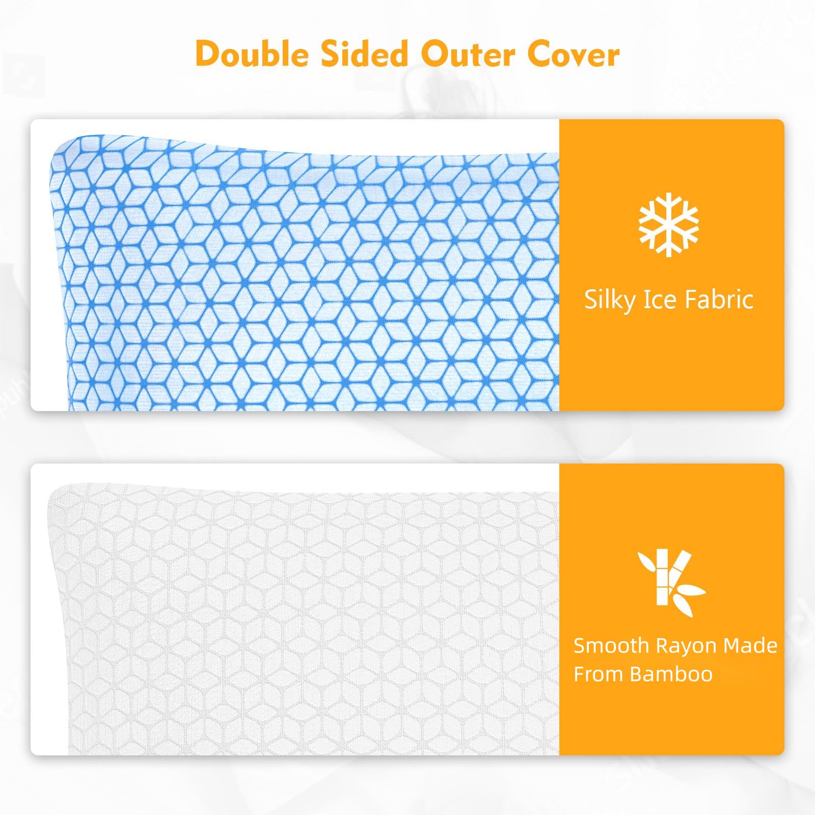 Cooling Queen Size Memory Foam Pillows Set of 2 - Adjustable Firm Support for Side, Back & Stomach Sleepers - Breathable Shredded Foam Bed Pillows for Hot Sleepers - Perfect for Home, Guest Room & Travel Use