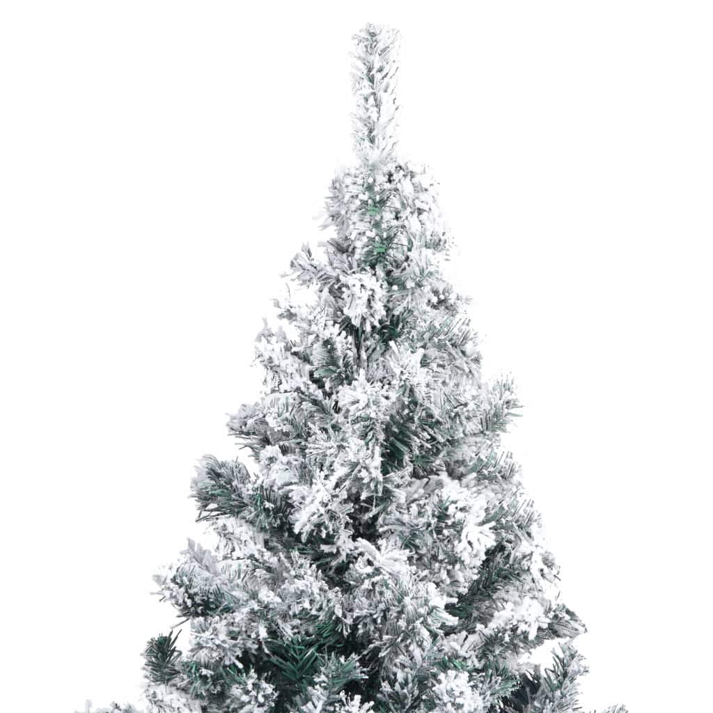 6 ft Pre-Lit Artificial Christmas Tree with Stand - 930 Branches Flocked Snow Xmas Tree for Home, Office & Party Decor | Holiday Decorations (6x4 ft, Green) - Perfect for Living Room, Bedroom & Festive Gatherings