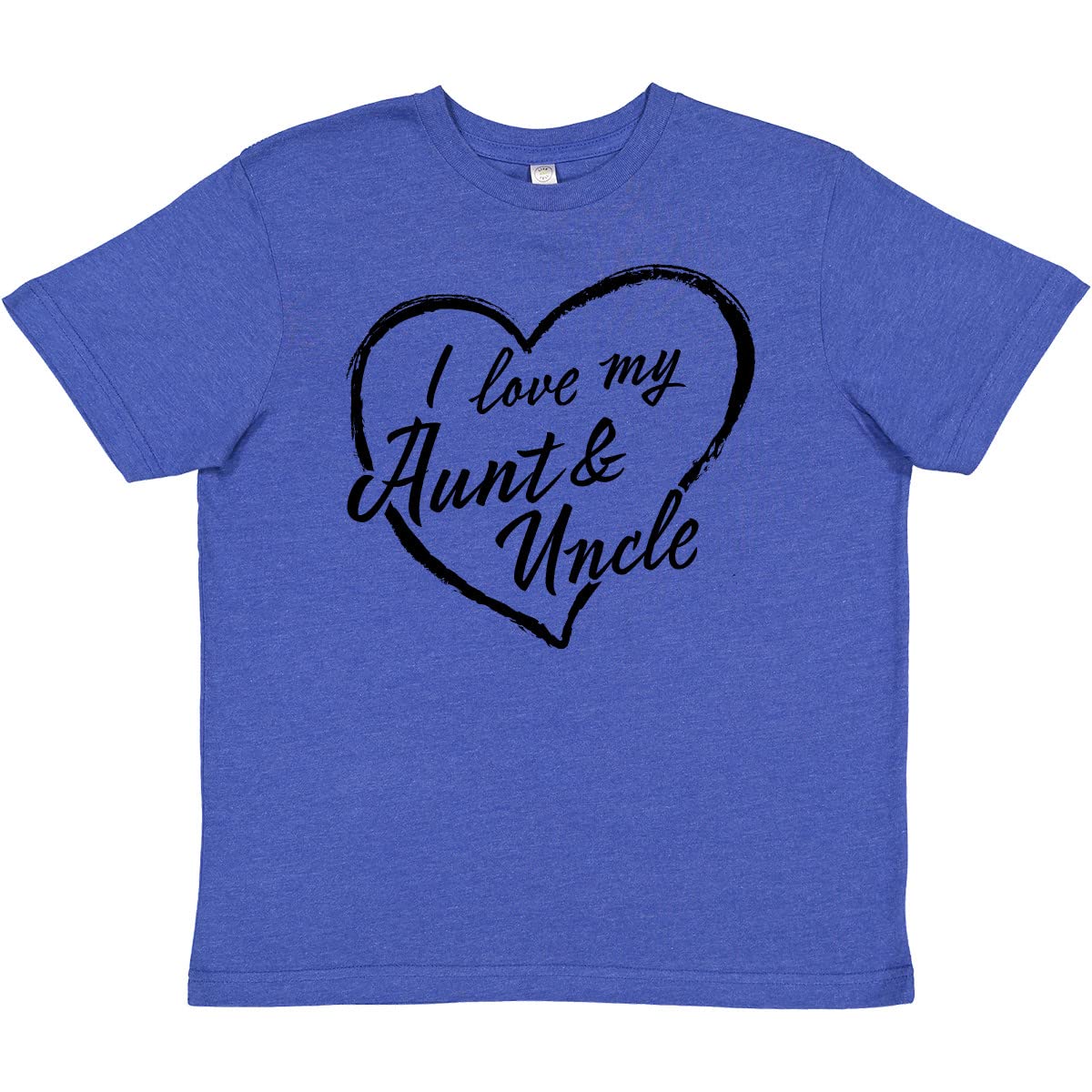 Inktastic I Love My Aunt and Uncle Black Chalk Heart Youth T-Shirt - Cute Family Apparel for Kids & Nieces/Nephews - Perfect for Family Reunions, Birthdays & Holiday Gifts