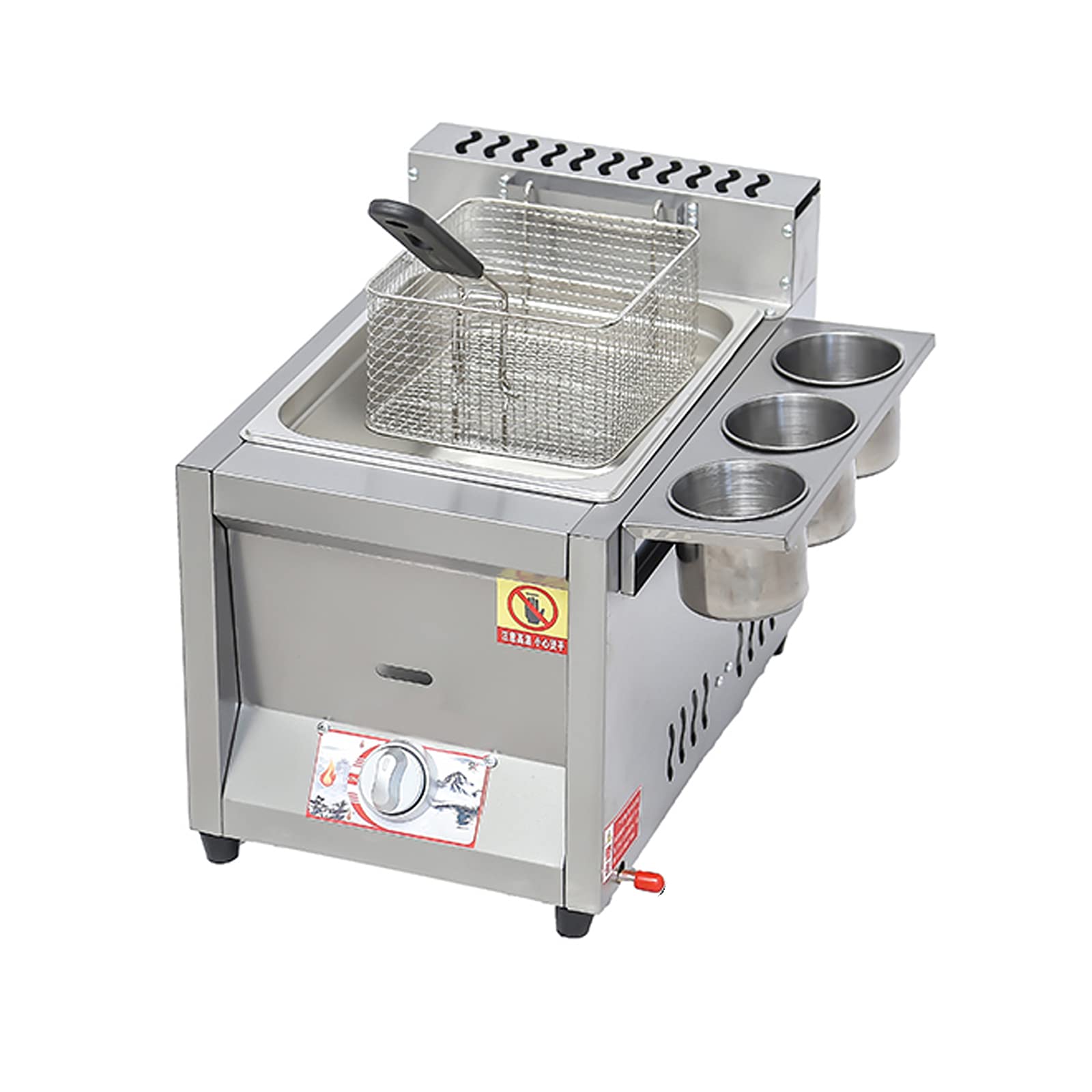 ARCH Commercial Gas Fryer - Stainless Steel Countertop Deep Fat Fryer with Adjustable Firepower & Seasoning Trough | Perfect for Restaurants, Food Trucks & Home Cooking | Make Crispy Fries, Chicken Wings & More
