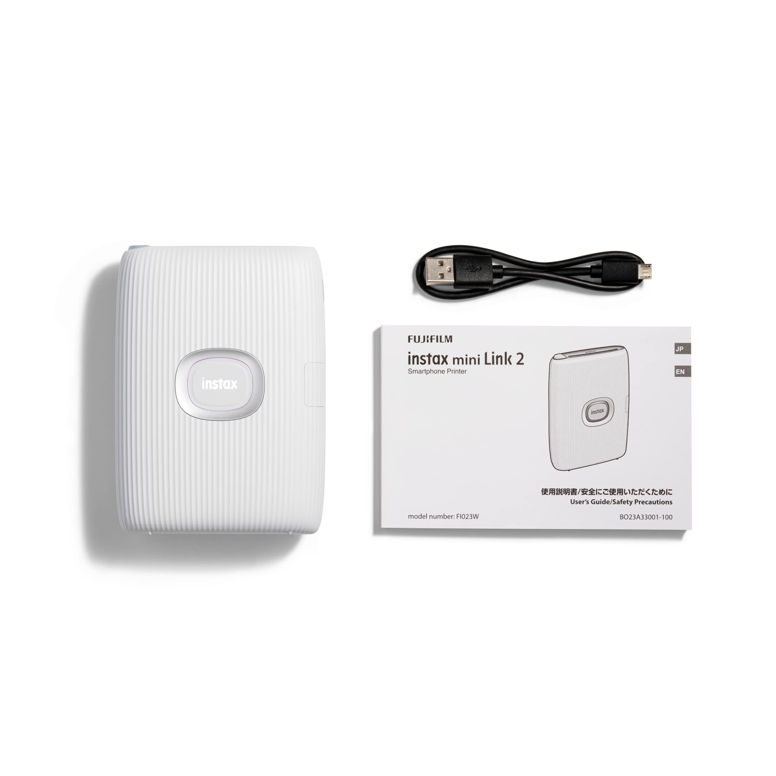 Fujifilm Instax Mini Link 2 Wireless Bluetooth Instant Photo Printer - Portable & Lightweight Smartphone Printer for iPhone iOS & Android - Print Polaroid-Style Pictures from Phone - Perfect for Parties, Travel & DIY Scrapbooking (Renewed, Clay White)