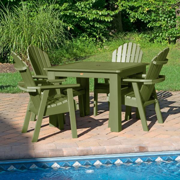 Hamilton Adirondack 5-Piece Square Outdoor Dining Set - Patio Furniture for Backyard, Garden, Deck & Poolside Dining