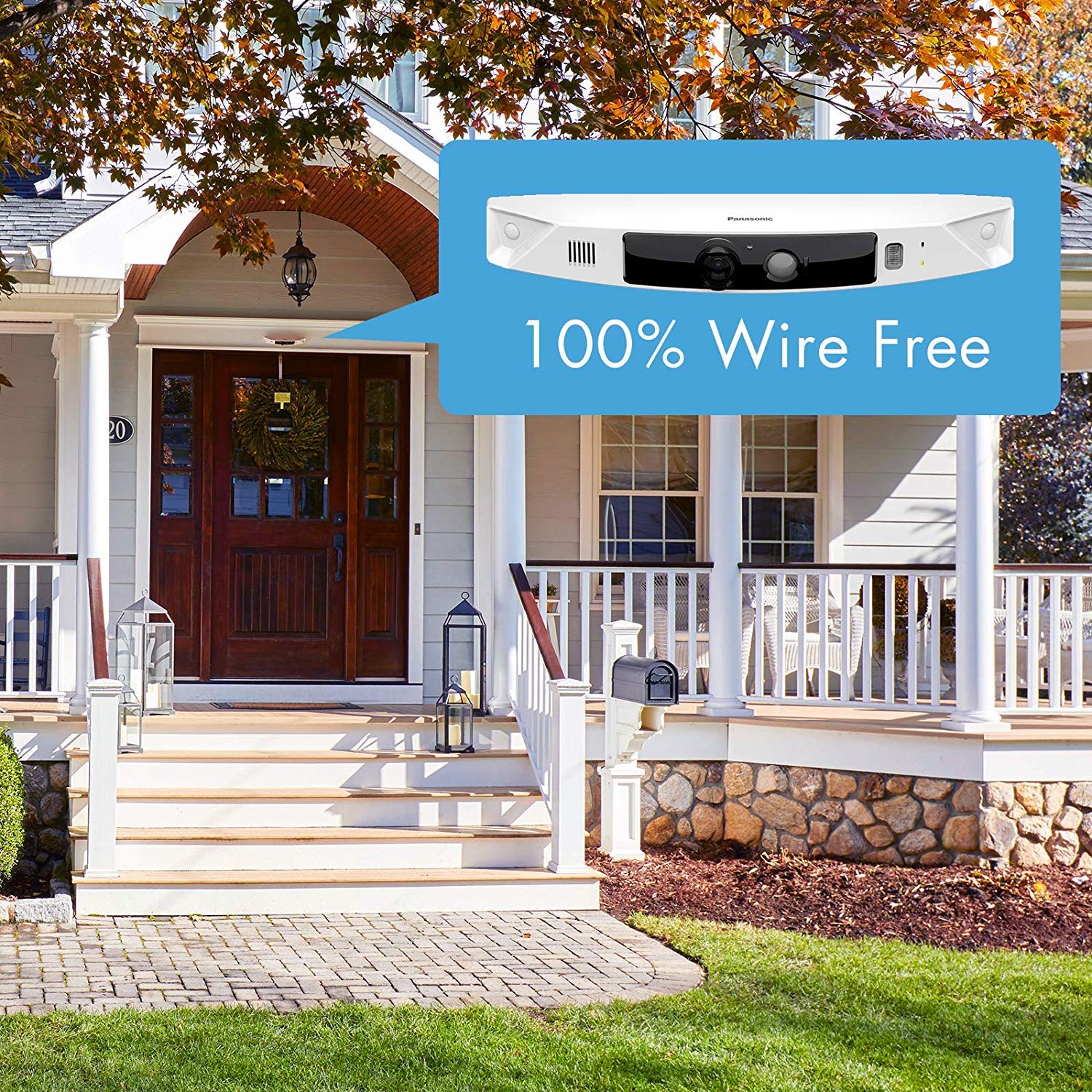 Panasonic KX-HN7051 Home Hawk Smart Wireless Security Camera System - Indoor/Outdoor HD Surveillance with Night Vision & Motion Detection for Home, Office & Business Security (White)