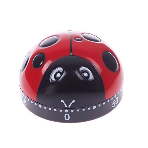 60 Minute Ladybug Kitchen Timer - Easy to Use Cute Ladybird Shape Cooking Timer for Baking, Boiling, and Meal Prep - Perfect Kitchen Tool Gift for Home Chefs