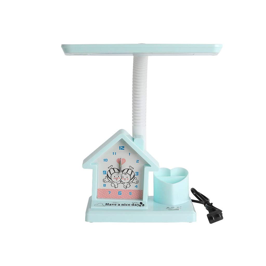 YCZDG LED Desk Lamp with Alarm Clock - Eye Protection Study Lamp for Students & Kids, Cartoon Bedside Reading Light for Bedroom & Dormitory | Perfect for Homework, Night Reading & Gentle Wake-Up Alarms