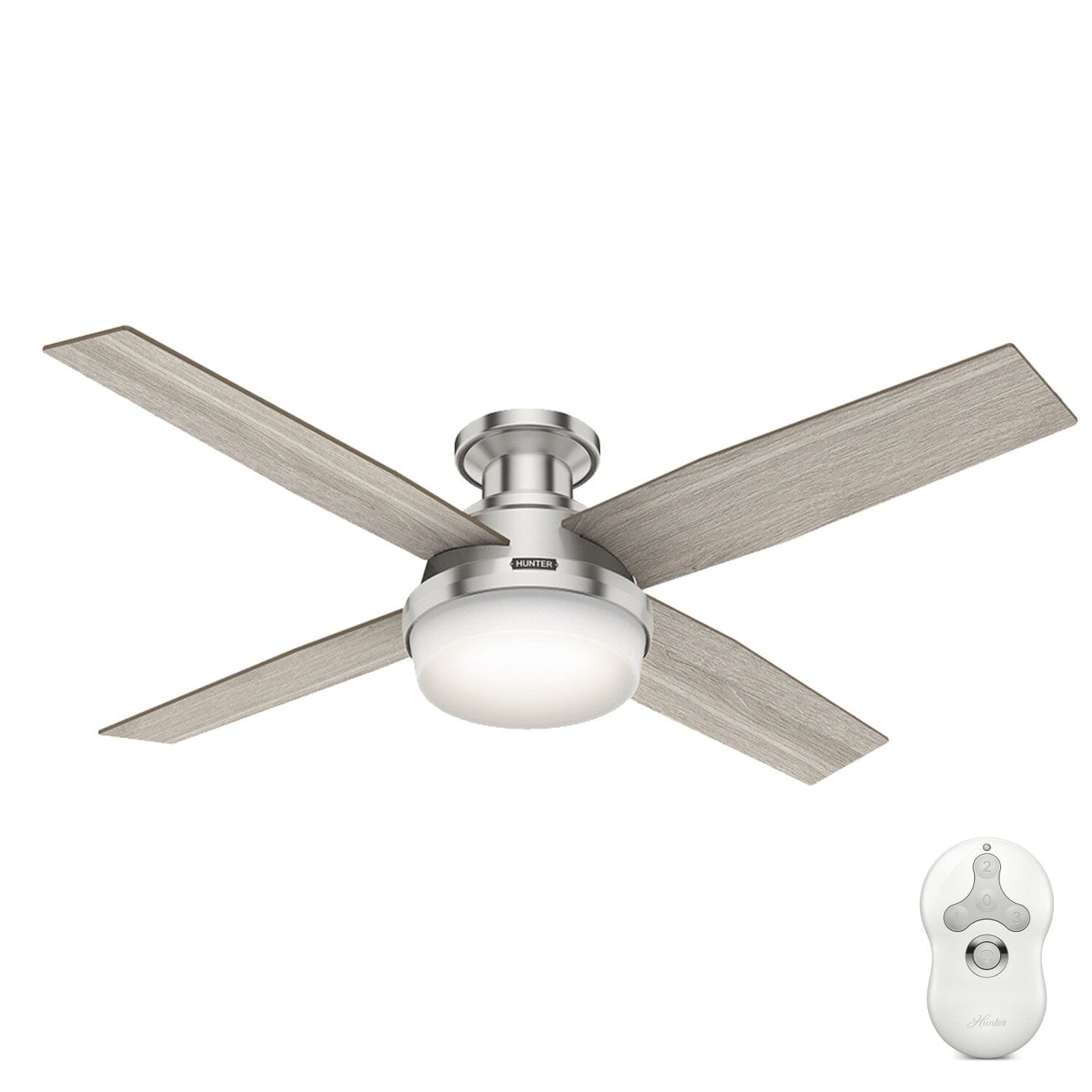 52 Inch Dempsey Low Profile Ceiling Fan with LED Light - Perfect for Living Room, Bedroom, and Indoor Spaces