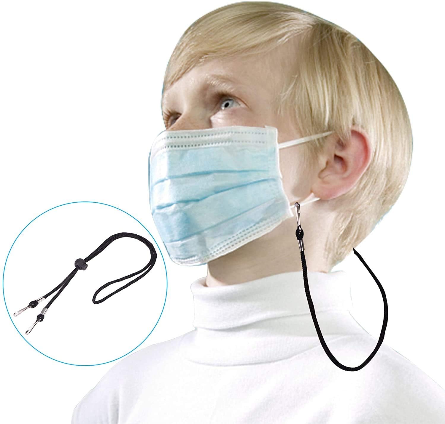 5 Pack Adjustable Face Mask Lanyards - Comfortable Neck Strap for Kids & Adults - Perfect for School, Work & Travel