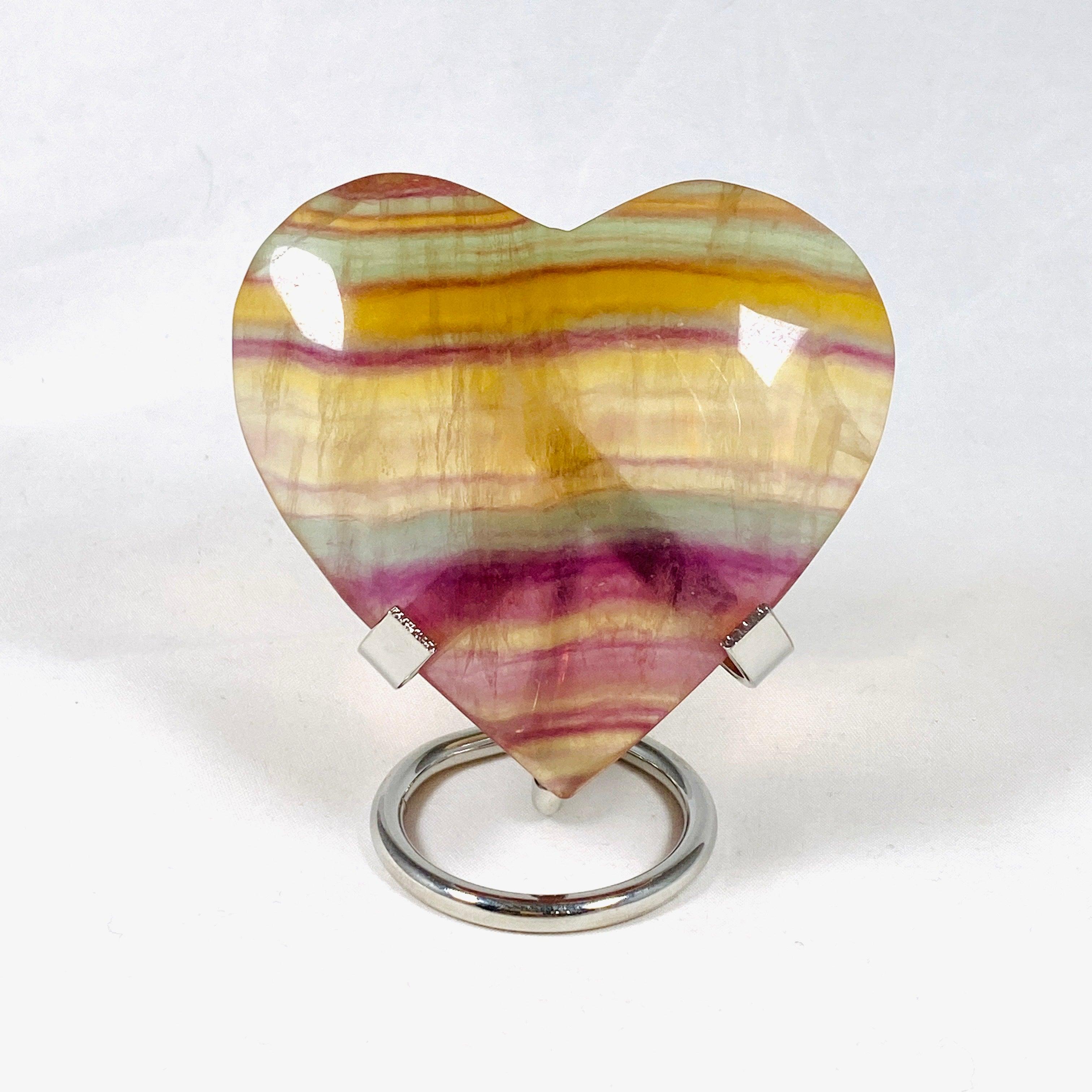 Rainbow Fluorite Heart Pendant RFH-03 - Healing Crystal Jewelry for Meditation, Energy Balancing & Spiritual Growth