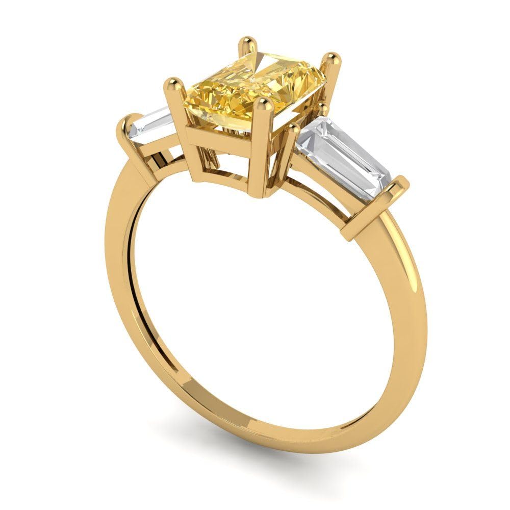 2.0ct Emerald Cut Moissanite Engagement Ring in 14k Gold for Bridal & Anniversary