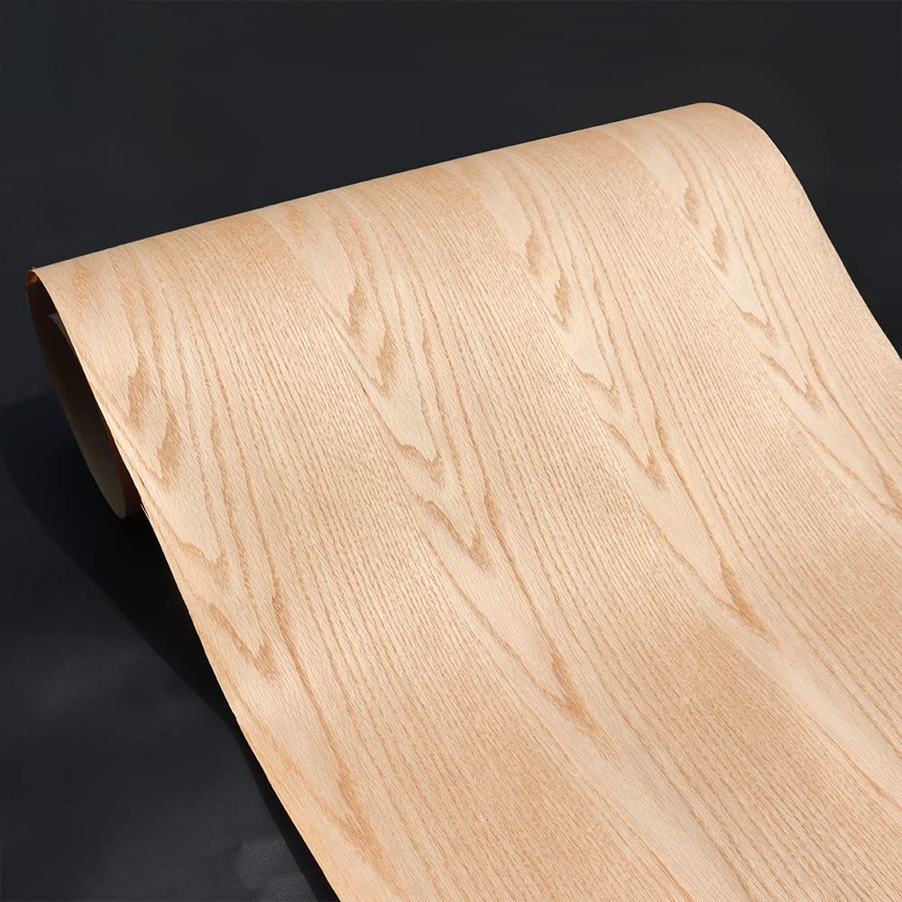 Premium Natural Red Oak Wood Veneer Sheet (60x250cm) - AAA Grade Flat Cut for Furniture Restoration, DIY Projects, Home, Hotel, Table & Kitchen Decor - Perfect for Cabinets, Doors, and Wall Paneling