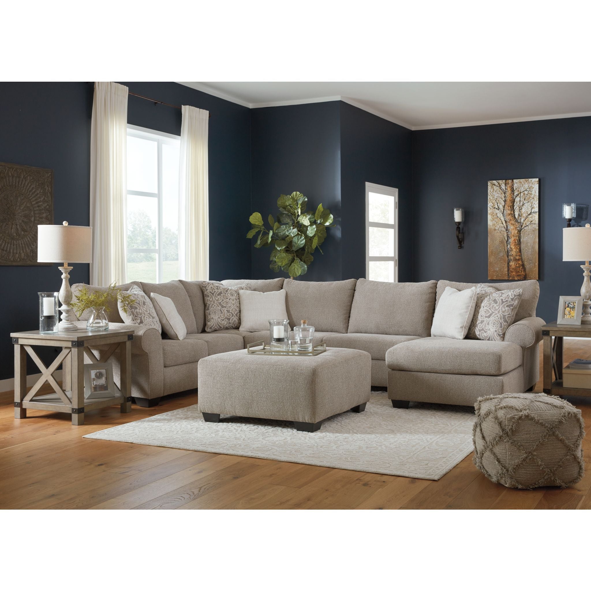 Baranello 3-Piece Sectional Sofa Set - Modern L-Shaped Couch with Chaise Lounge for Living Room, Family Room & Apartment | Comfortable Fabric Upholstery & Sturdy Frame
