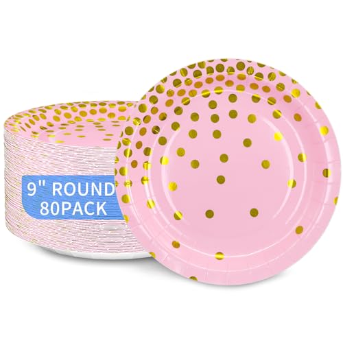 Pink Gold Polka Dot