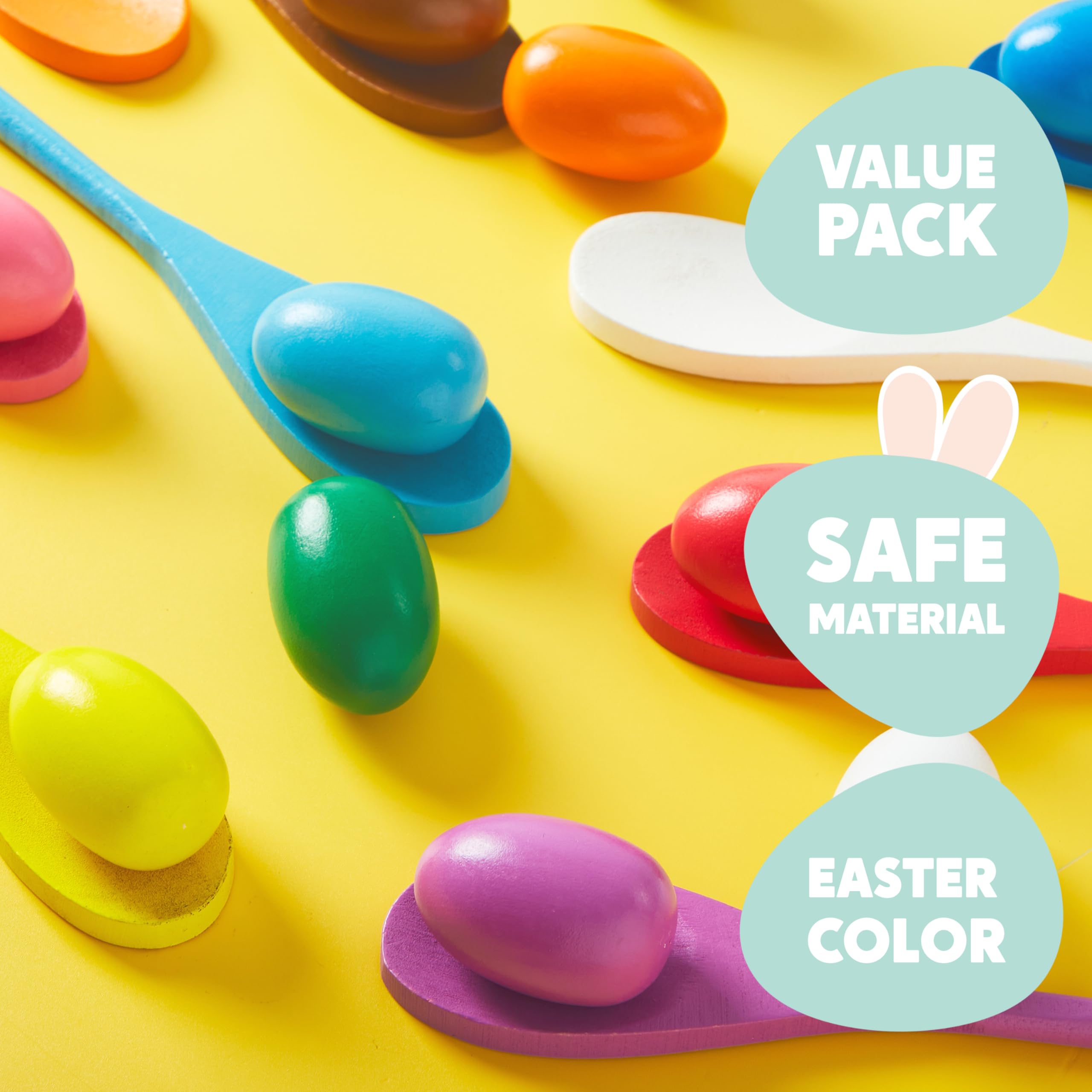 JOYIN 24-Piece Easter Egg and Spoon Race Game Set for Kids & Adults - 12 Player Outdoor Family Party Games for Easter Egg Hunt, Birthday, Carnival, Picnic & Backyard Fun Activities