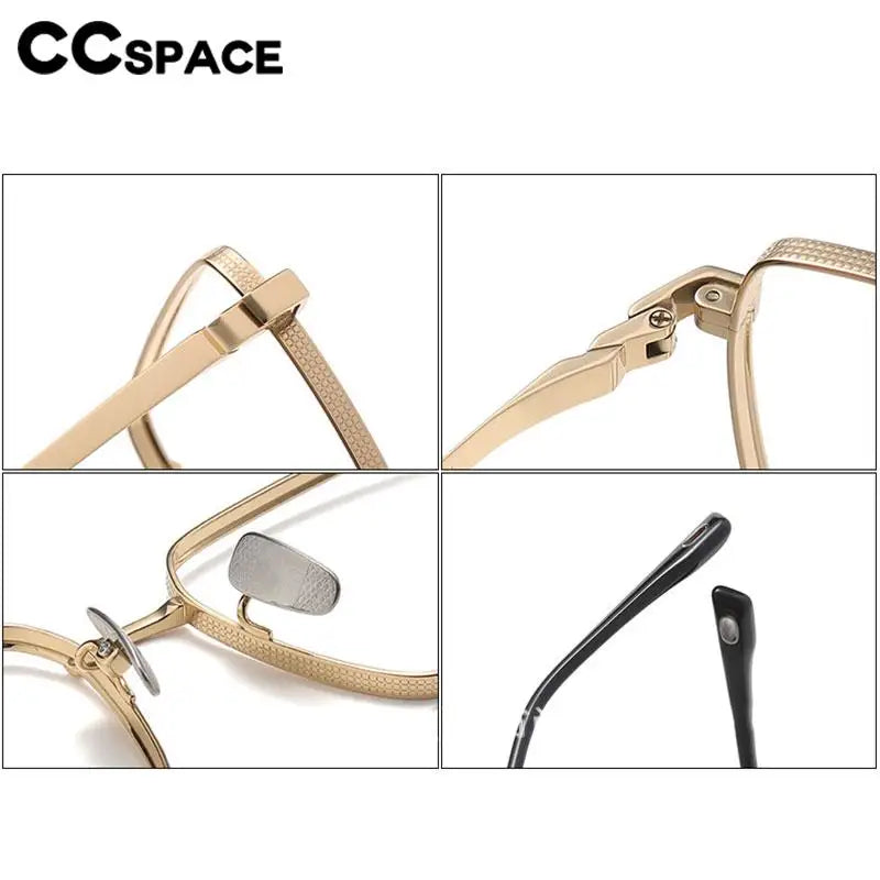 CCspace Men's Full Rim Square Titanium Eyeglasses Frame 57207 - Lightweight Durable Glasses for Work, Reading & Fashion