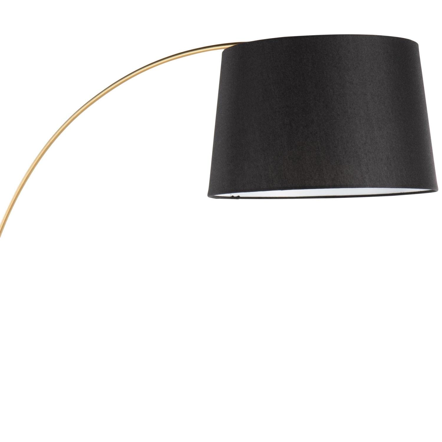 Modern March Floor Lamp - Adjustable Standing Lamp for Living Room & Bedroom - Tall Corner Lamp with White Marble Base, Antique Brass Metal & Black Linen Shade - Perfect for Reading Nook, Home Office Lighting and Cozy Ambience