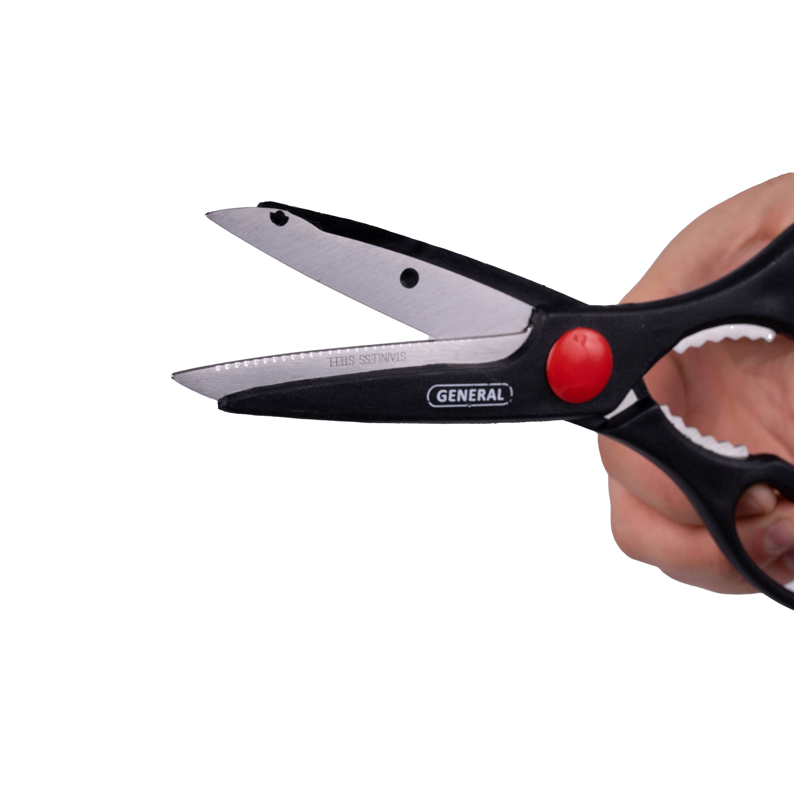 General Tools WS-1303 Multipurpose Scissors - Heavy Duty All-Purpose Shears for Home, Office & Crafting - Pack of 2 - Perfect for Cutting Paper, Fabric, Cardboard & More