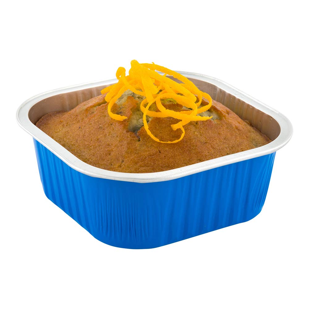 10 oz Disposable Ramekins - 100 Pack Square Creme Brulee Cups | Oven-Safe Aluminum Baking Containers for Cupcakes, Muffins & Desserts | Freezer-Safe (Lids Sold Separately) | Perfect for Restaurants, Bakeries & Catering Events