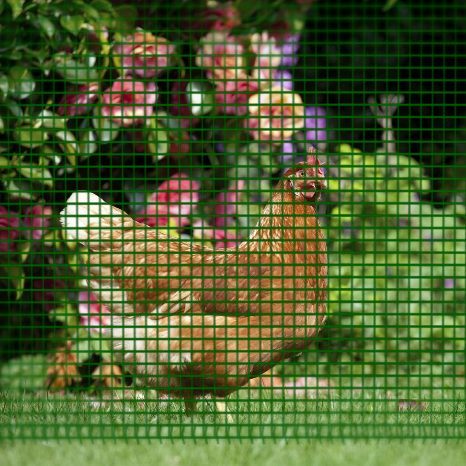 6' x 47' Green Garden Fence Mesh Netting Roll - Heavy Duty Temporary Outdoor Fencing for Rabbits, Chickens, Poultry, Dogs & Vegetable Protection - Perfect for Backyard, Farm & Garden Use