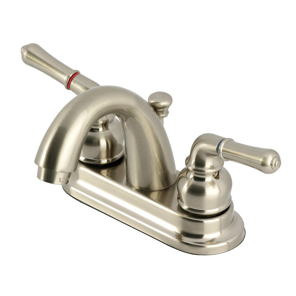 Kingston Brass KB5612NML 4-Inch Centerset Bathroom Faucet - Modern Nickel Finish for Vanity Sink, Perfect for Bathroom Renovation & Home Upgrade