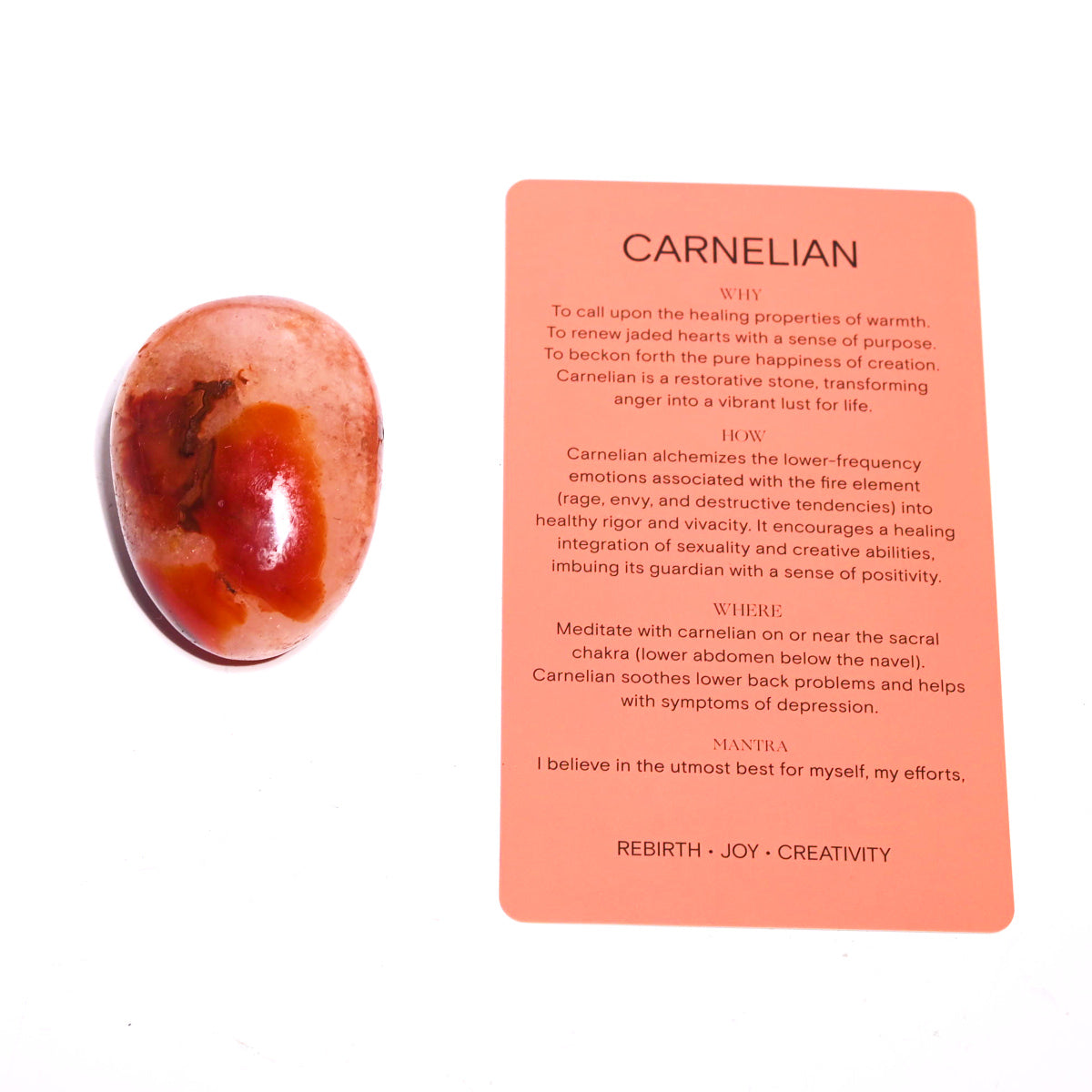 Natural Carnelian Palm Stone for Healing & Meditation - Chakra Balancing, Stress Relief & Positive Energy - Perfect for Reiki, Yoga & Spiritual Practices