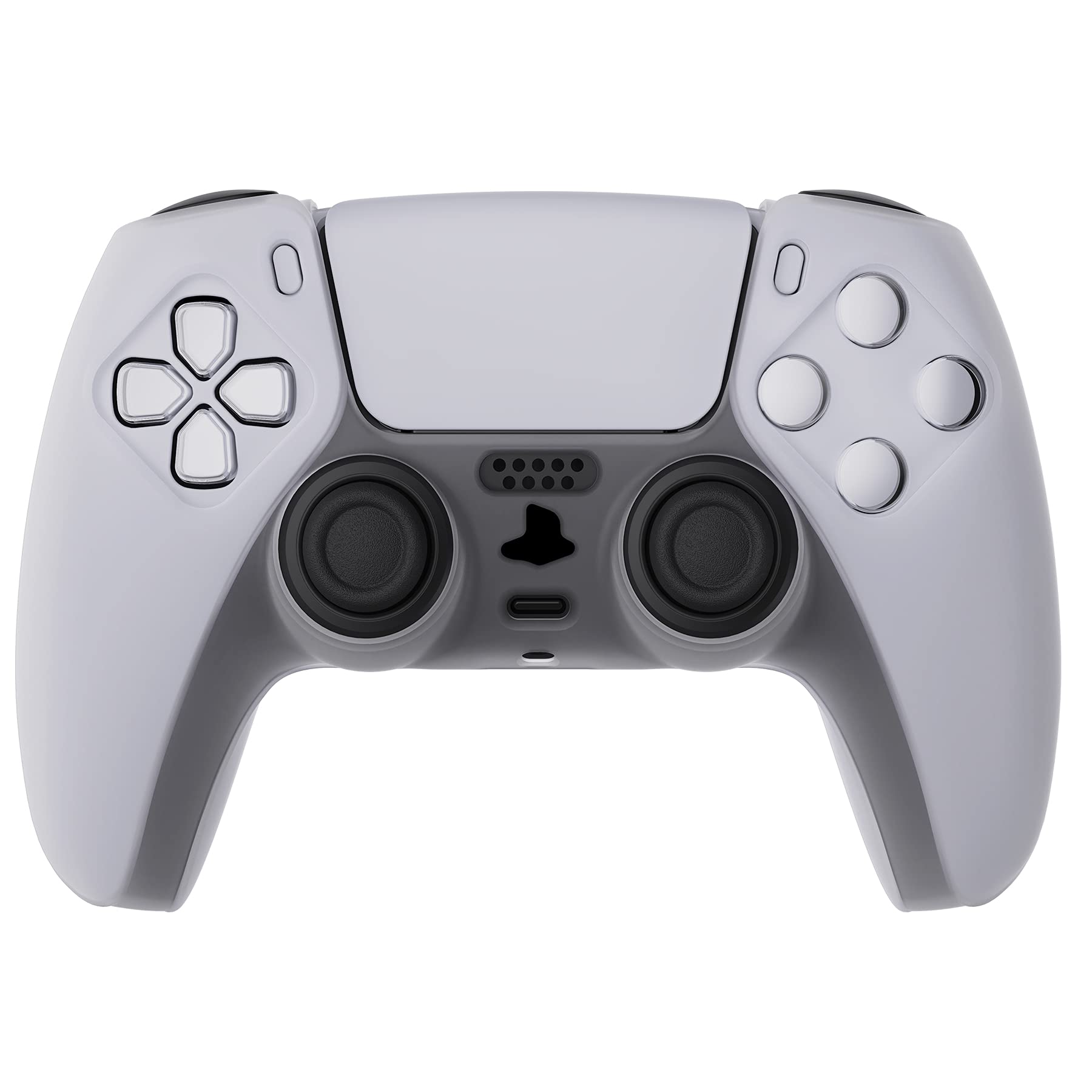 PlayVital Anti-Slip Silicone Cover for PS5 Controller - Protective Case for PS5 Remote Control - Clear White - Perfect for Gaming, Streaming & Long Play Sessions