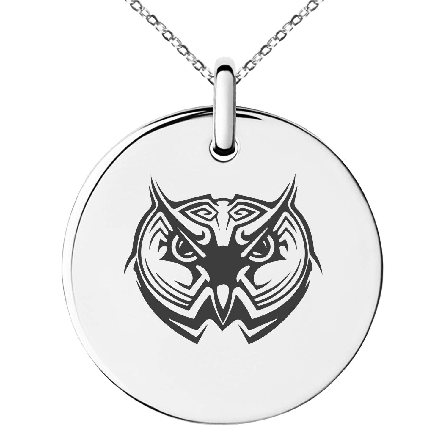 Tribal Owl Stainless Steel Pendant Necklace for Jewelry Gifts