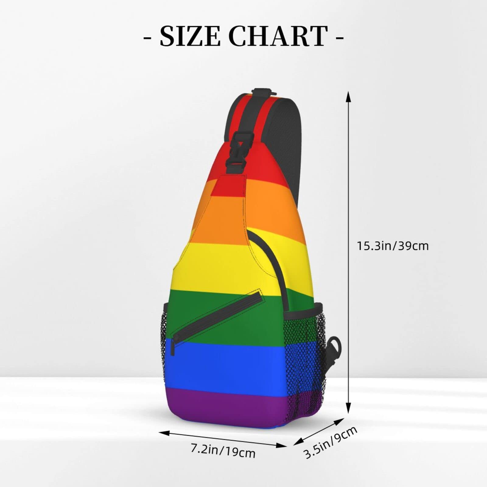 Rainbow LGBT Crossbody Backpack - Gay Pride Sling Bag for Men & Women - Waterproof Shoulder Chest Bag - Perfect for Gym, Sports, Travel & Hiking - LGBTQ+ Daypack for Pride Parades, Festivals & Everyday Use