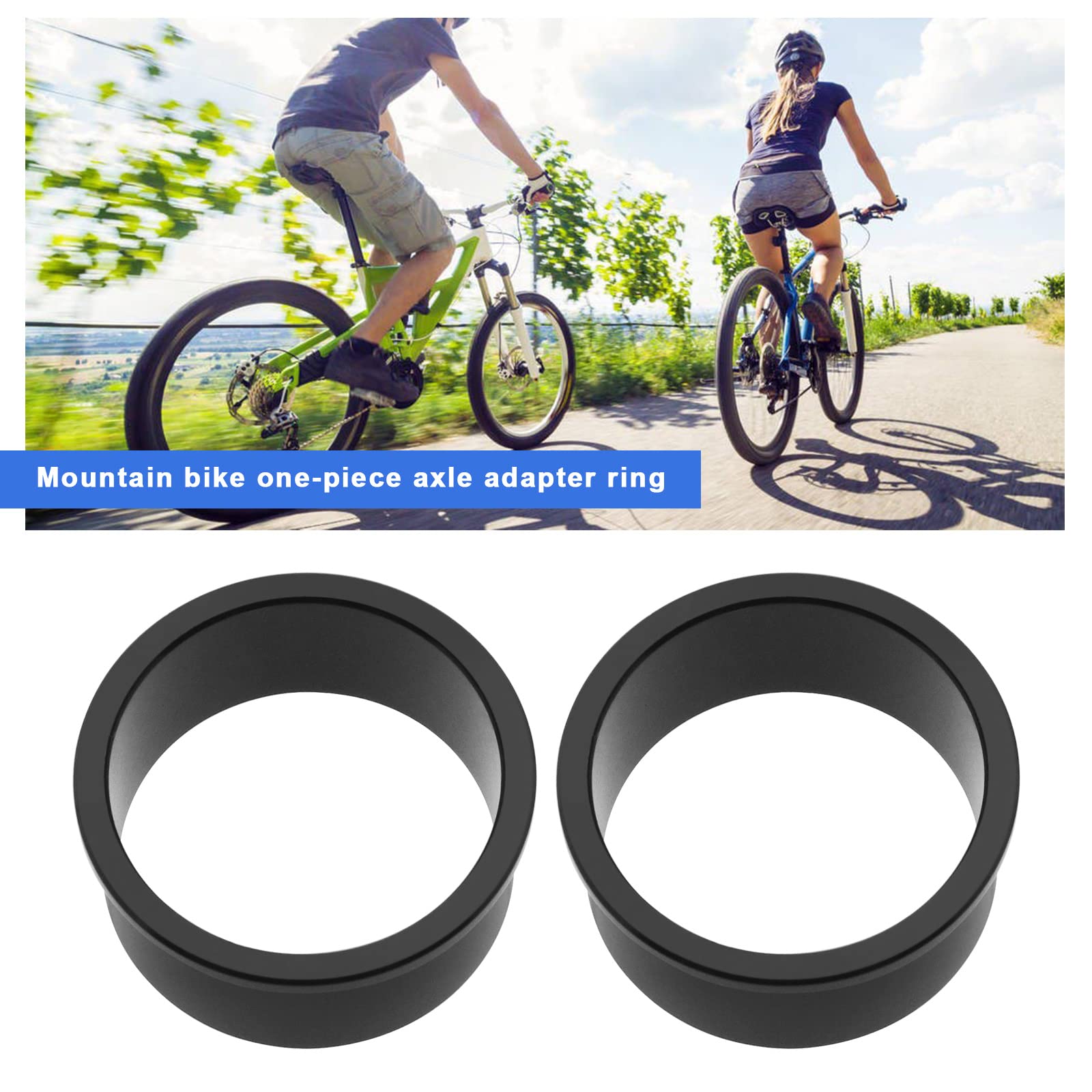 2Pcs Aluminum Alloy Bike Bottom Bracket BB Axis with Washer - Compatible with Mountain & Road Bicycles | Durable Bicycle BB Adapter for Smooth Cycling Performance | Perfect for Bike Maintenance, Upgrades & Professional Repairs