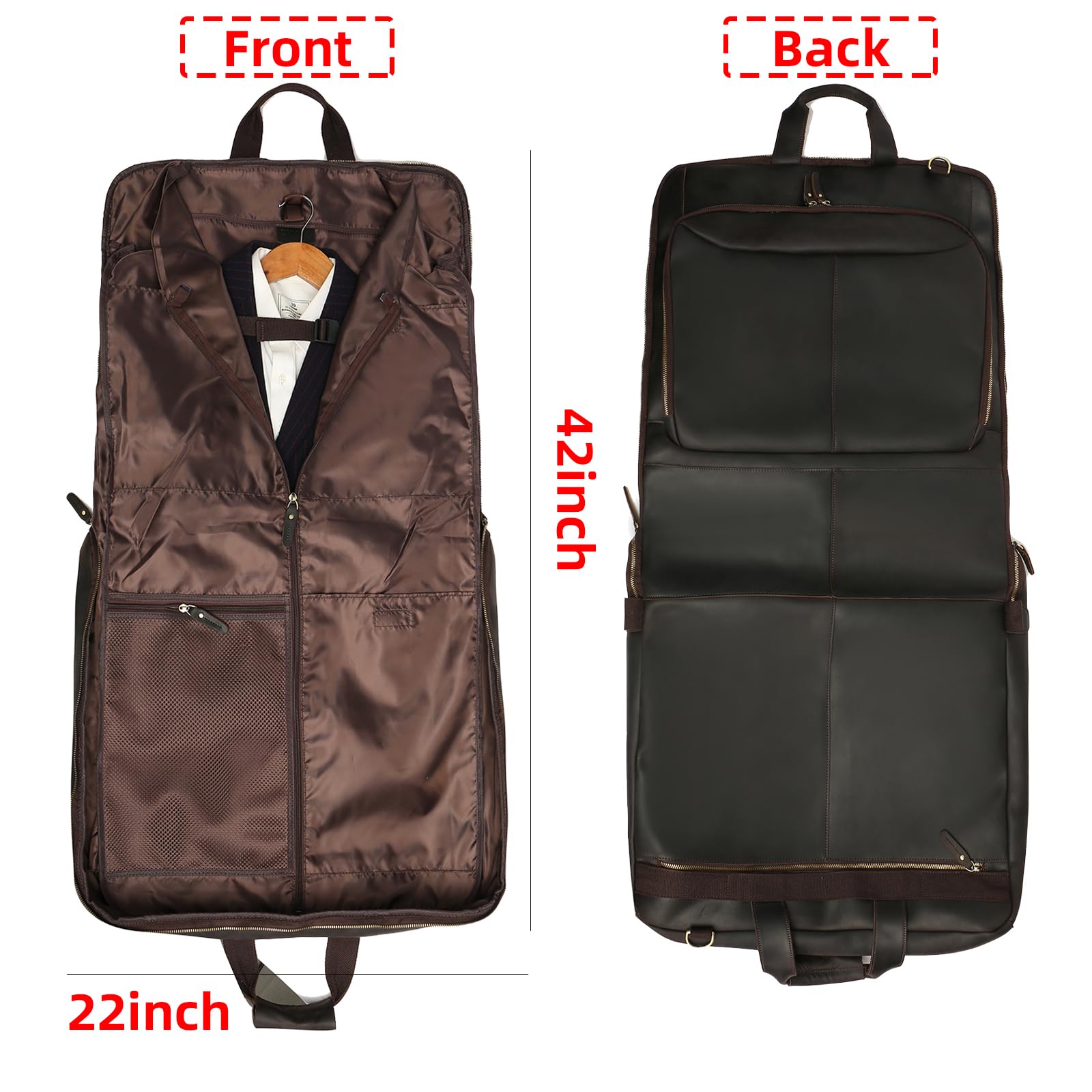 Foldable 2-in-1 Hanging Carry On Garment Bag for Men - Large Travel Suitcase for Business Trips & Airplane Luggage | Perfect for Business Travel, Weddings & Formal Events