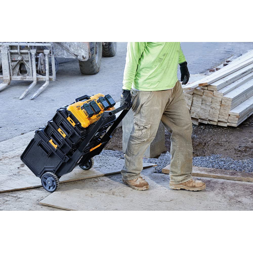DEWALT DCB104 20V MAX* 4-Port Rapid Battery Charger for Power Tools - Fast Charging for Drills, Saws & More - Perfect for Construction Sites & DIY Projects (Black/Yellow)