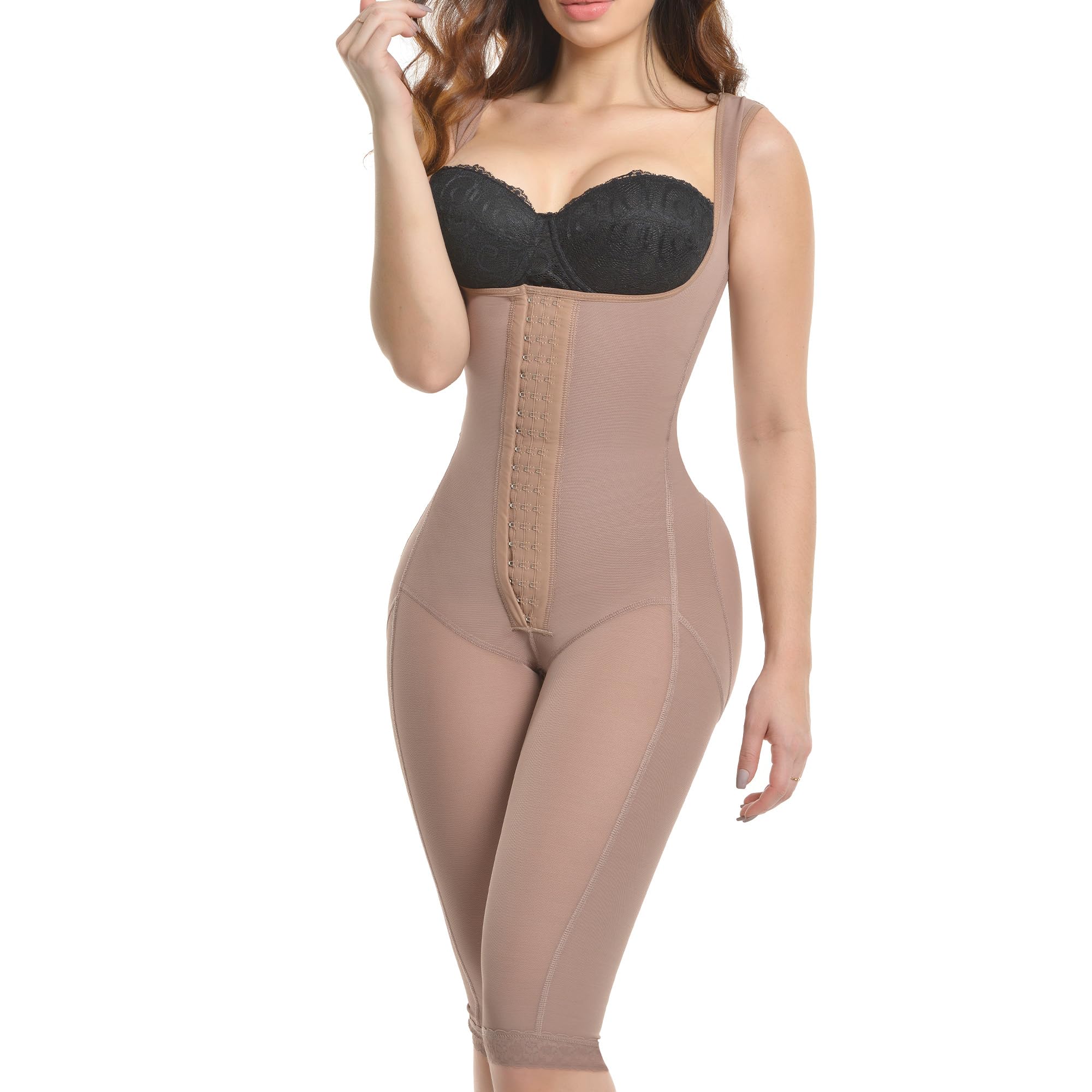 Strapless Waisted Body Shaper Capri with Snap Closure - Women's Tummy Control Shapewear & Hip Enhancer for Slimming, Special Occasions & Everyday Wear