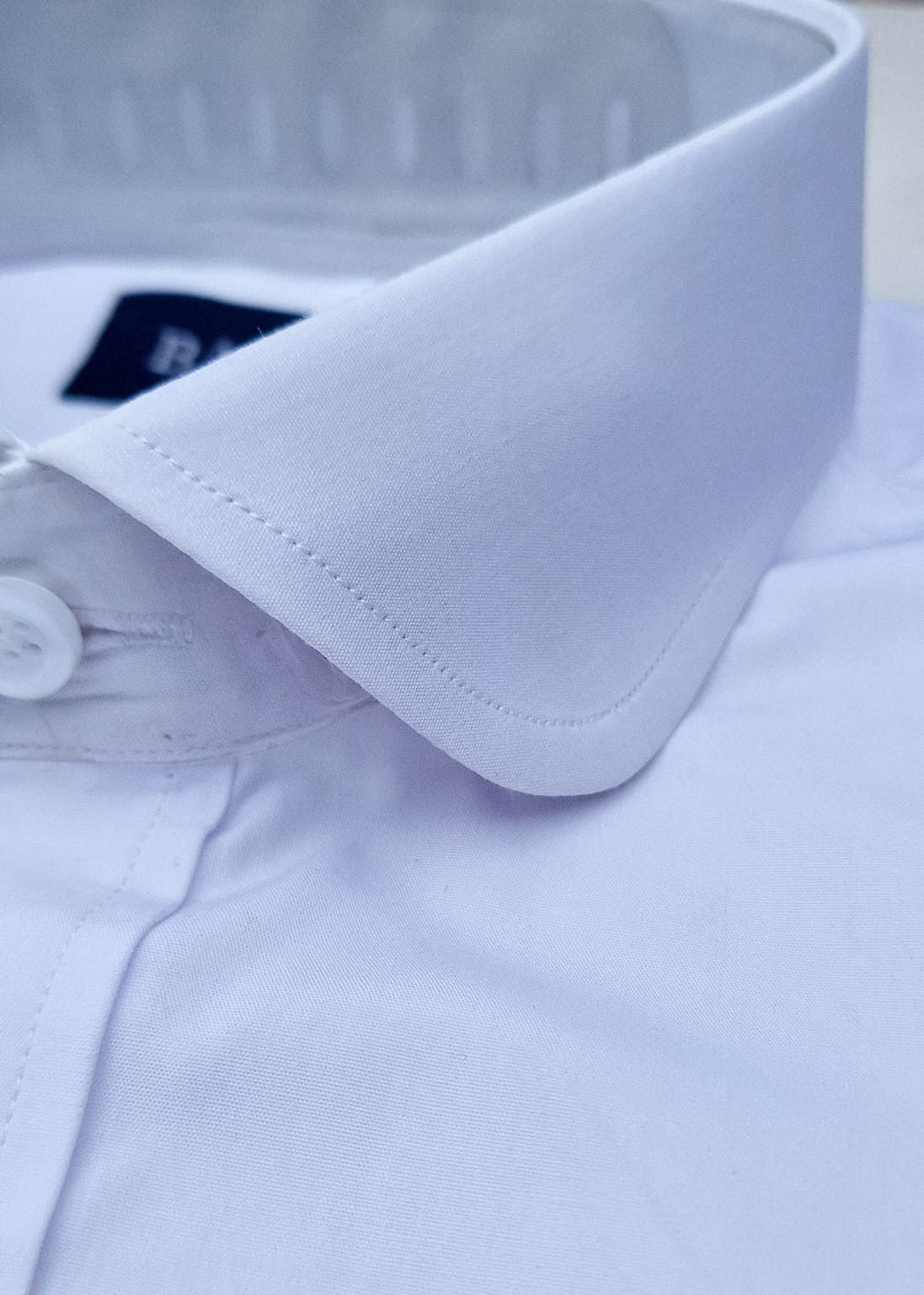 Barucci Men's Penny Round Collar White Double Cuff Dress Shirt - Formal Office Wear & Business Attire for Professional Men