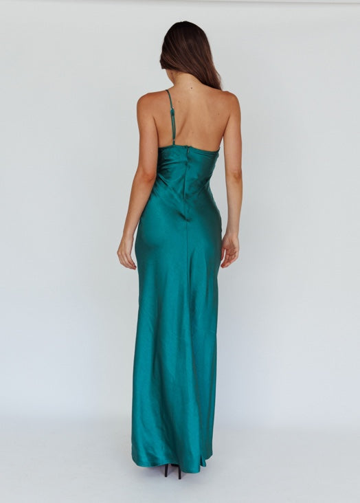 Jessica Maxi Dress for Women - Flowy Long Summer Dress in Forest Green - Perfect for Beach, Vacation & Casual Outings