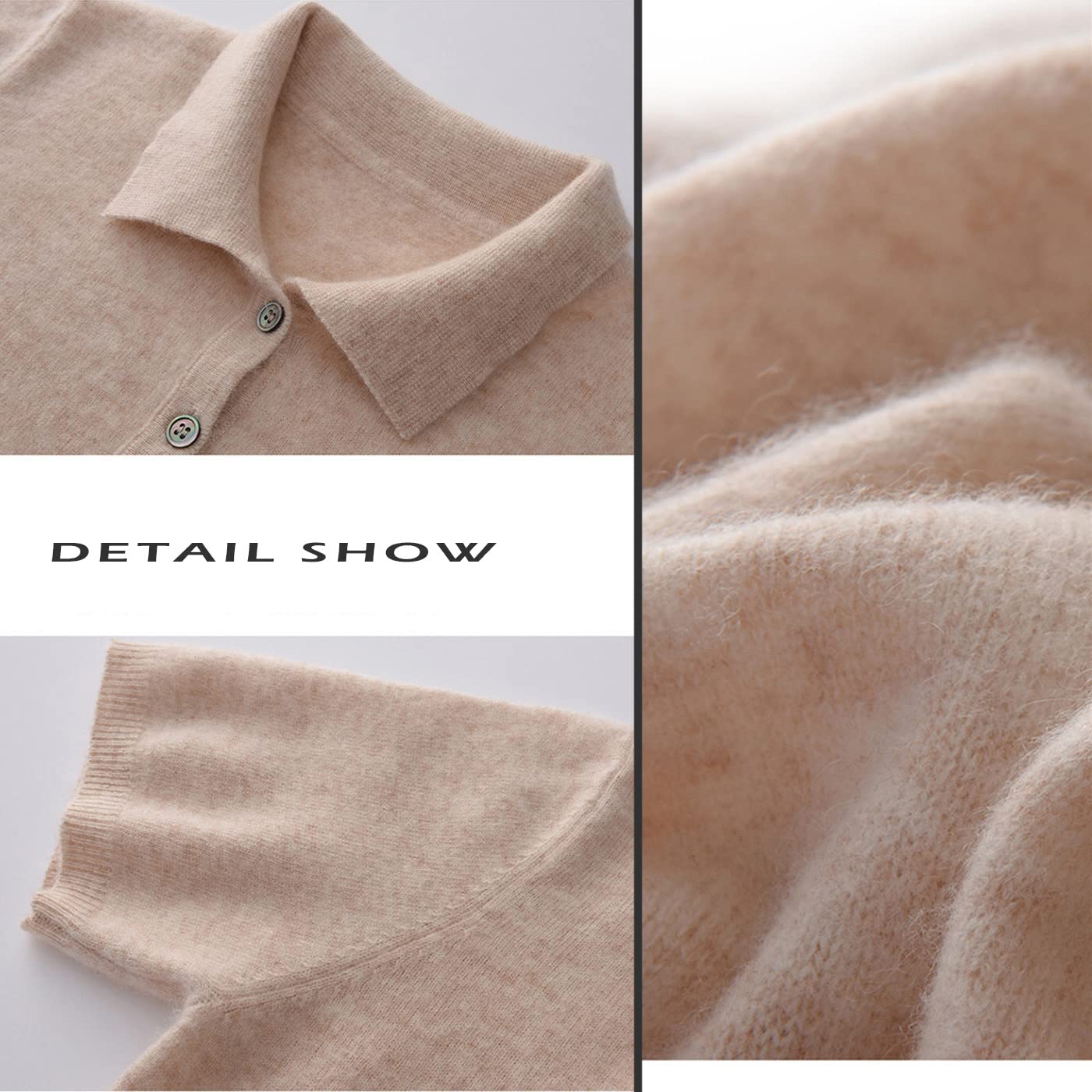 100% Pure Cashmere Women's Short Sleeve Polo Sweater - Soft & Luxurious Essential Pullover (Pink, Medium) | Perfect for Office Wear, Casual Outings & Special Occasions