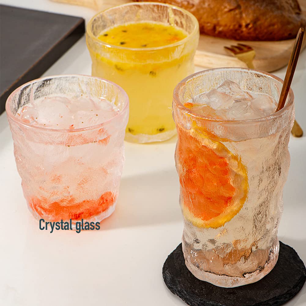 2-Pack Clear Glass Tumblers - 13.5oz & 10oz Drinking Glasses for Tea, Coffee, Juice - Perfect for Home, Office or Cafe Use
