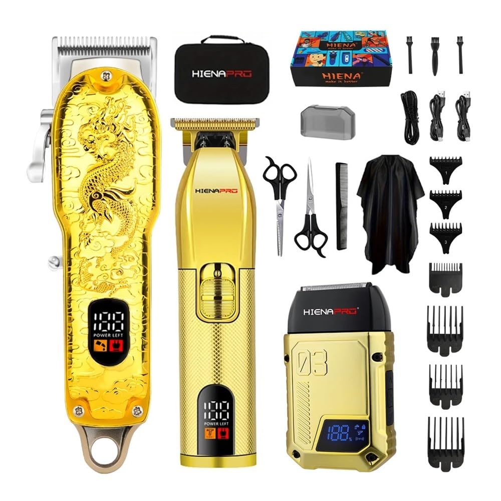 Professional Cordless Hair Clipper & Beard Trimmer Set - USB Rechargeable with LED Display, High Power Sharp Blades for Men's Grooming | Perfect for Home, Salon & Travel Use