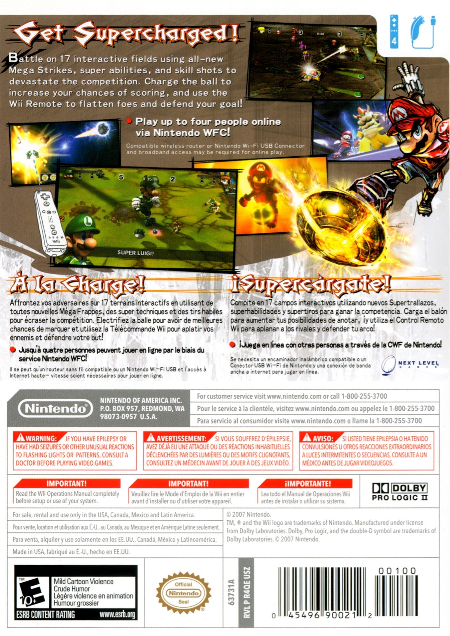 Super Mario Strikers Charged - Nintendo Wii Soccer Game - Fast-Paced Multiplayer Sports Action for Family & Friends Game Nights
